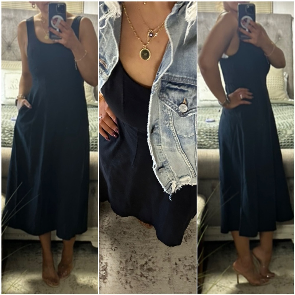 New🖤Beautiful in blk linen blend dress